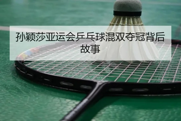 孙颖莎亚运会乒乓球混双夺冠背后故事